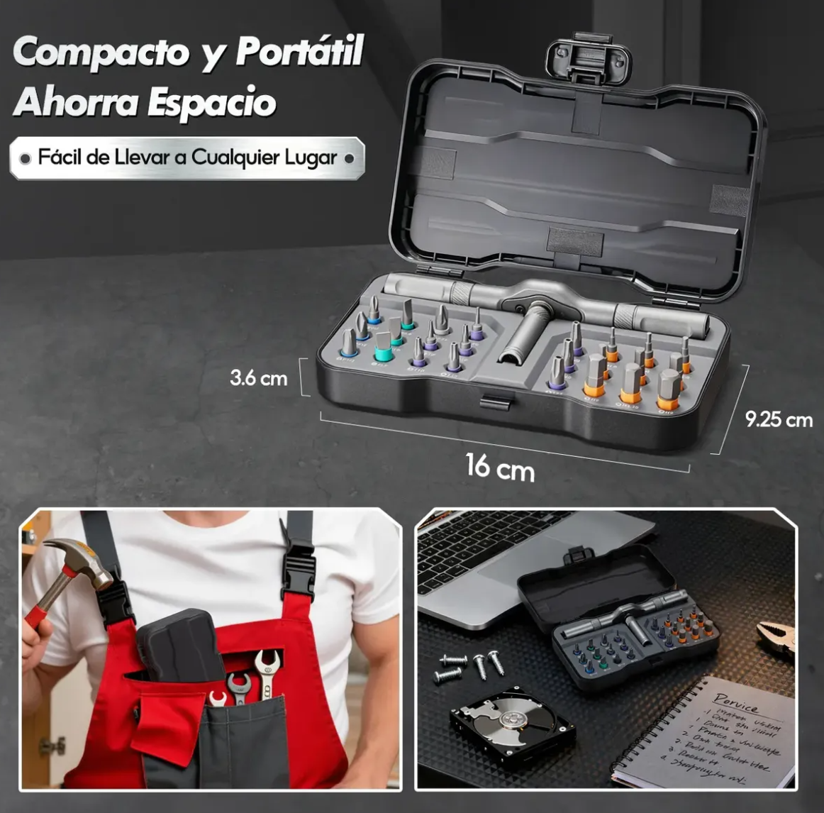 Kit destornillador magnetico 24 pcs